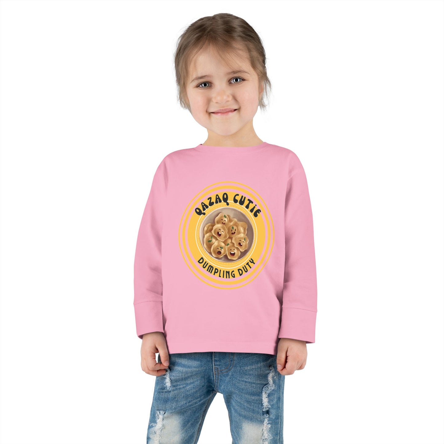 Cute Toddler Long Sleeve Tee - Dumpling Cutie Design