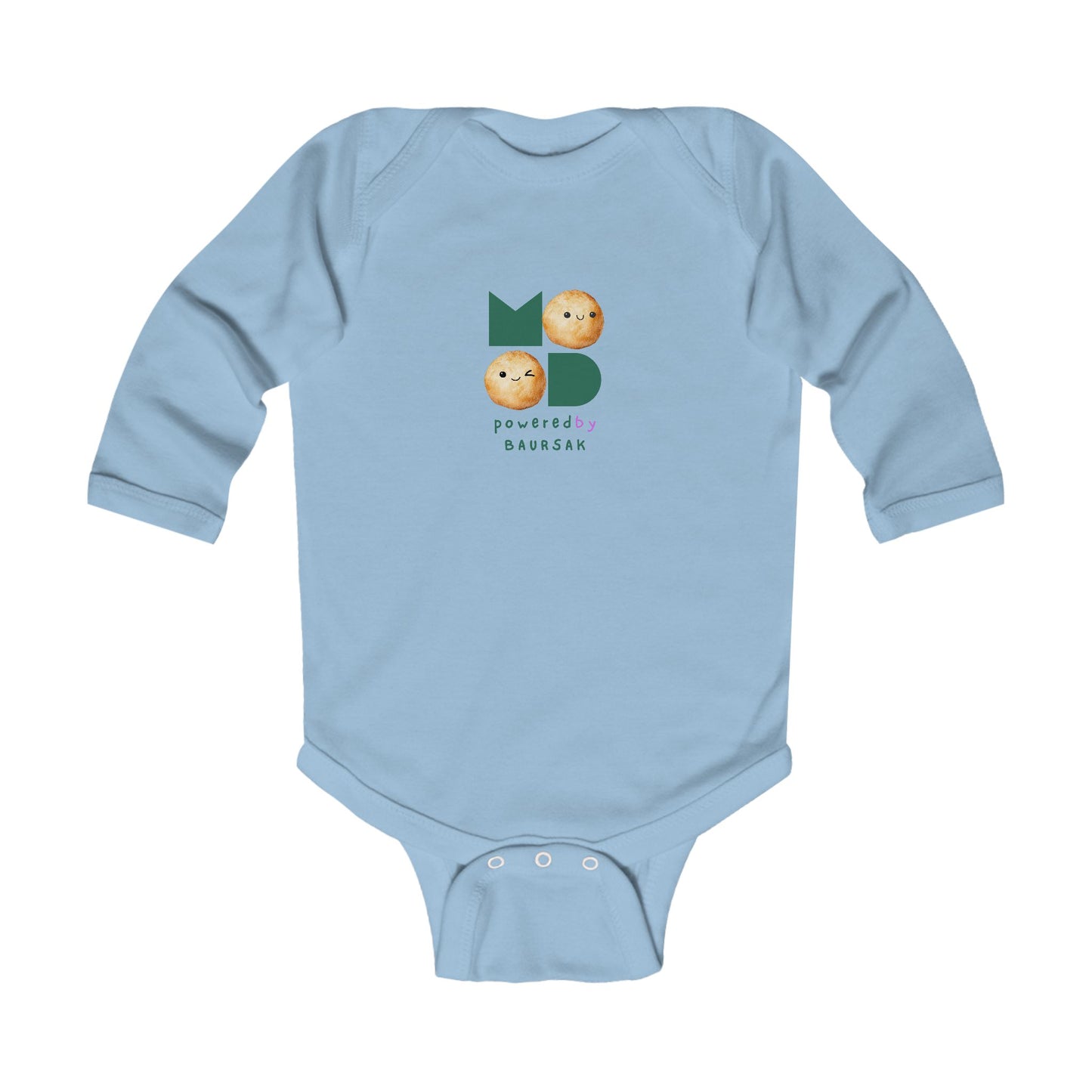 Infant Long Sleeve Bodysuit "Powered by Baursak"