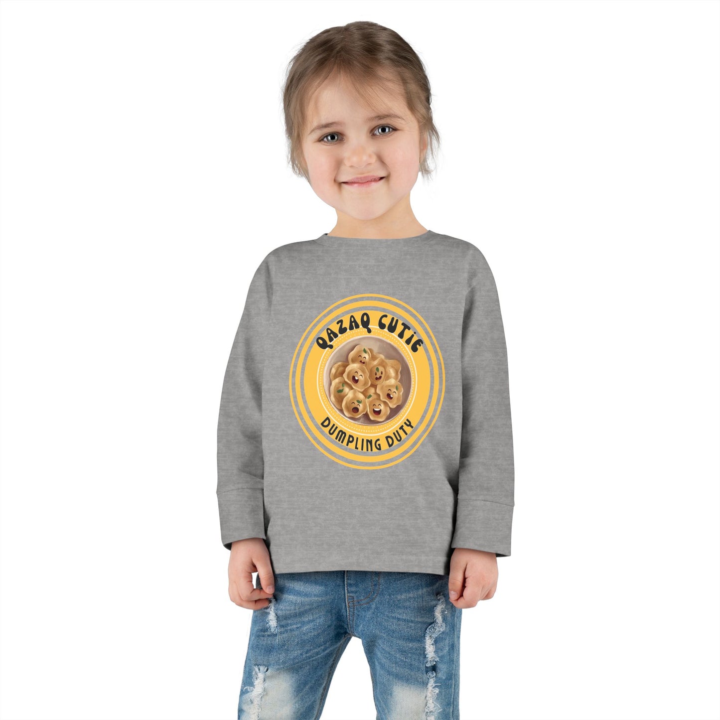 Cute Toddler Long Sleeve Tee - Dumpling Cutie Design