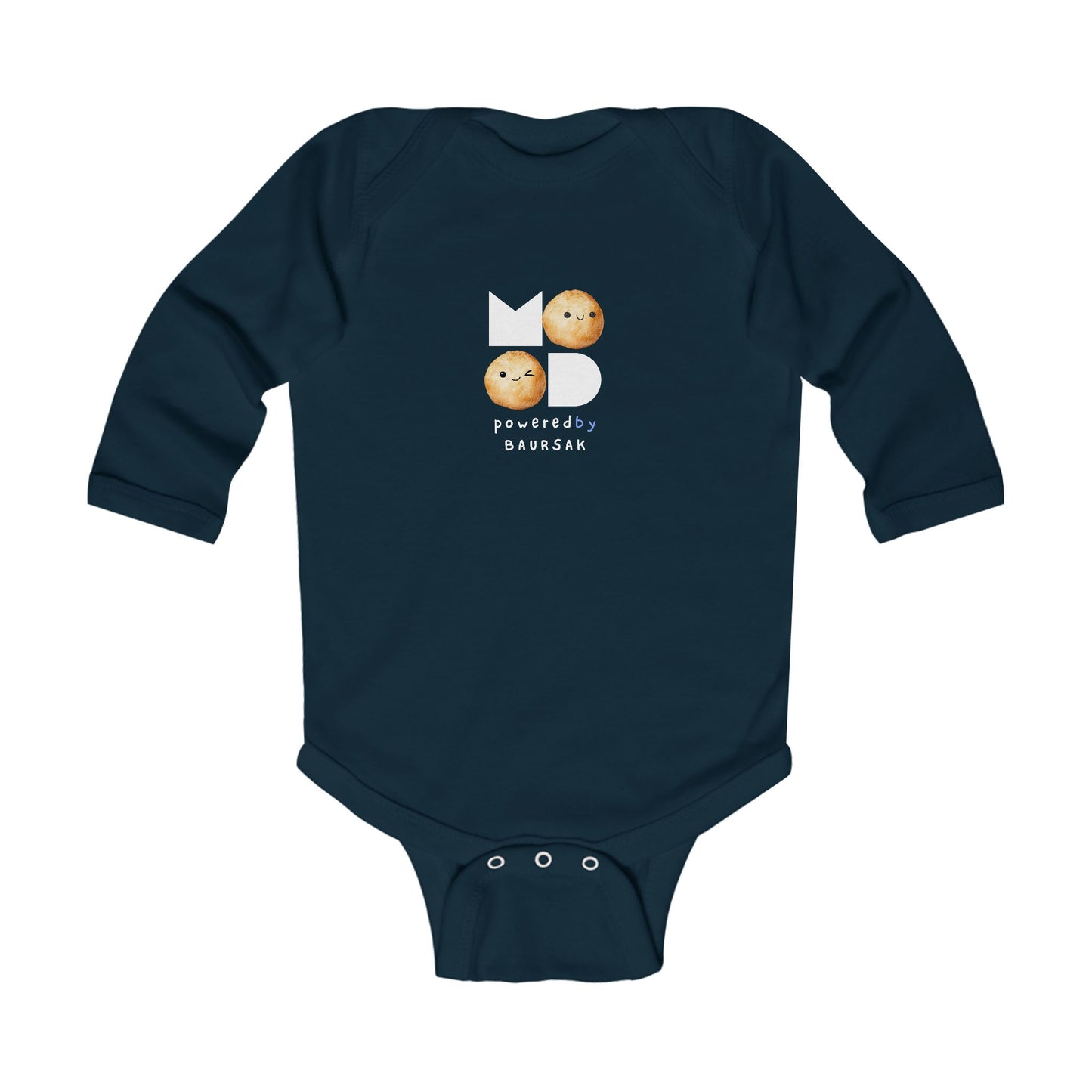 Infant Long Sleeve Bodysuit "Powered by Baursak"