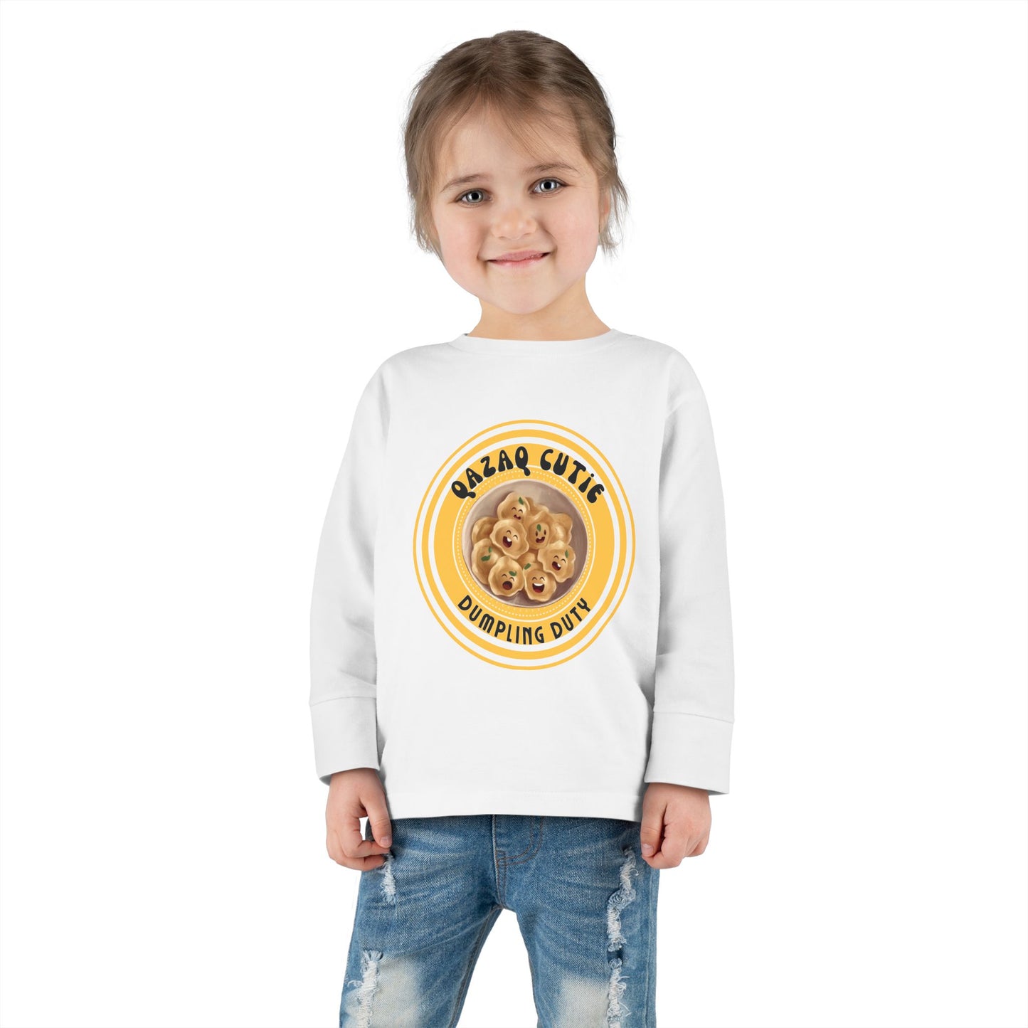 Cute Toddler Long Sleeve Tee - Dumpling Cutie Design