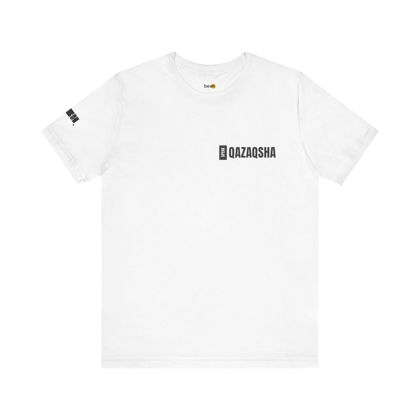 Minimalist Unisex Jersey Tee "Speak QAZAQSHA"