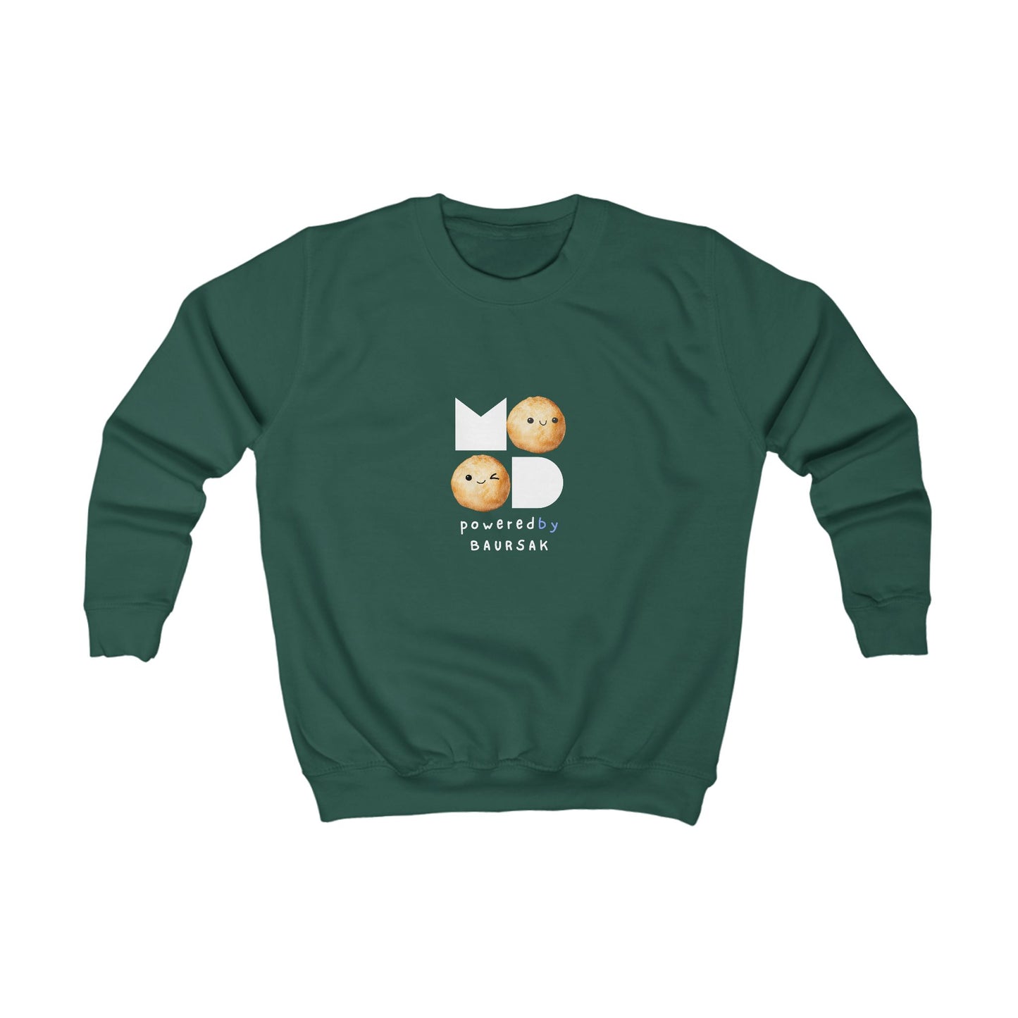 "Powered By Baursak" Kids Mood Sweatshirt