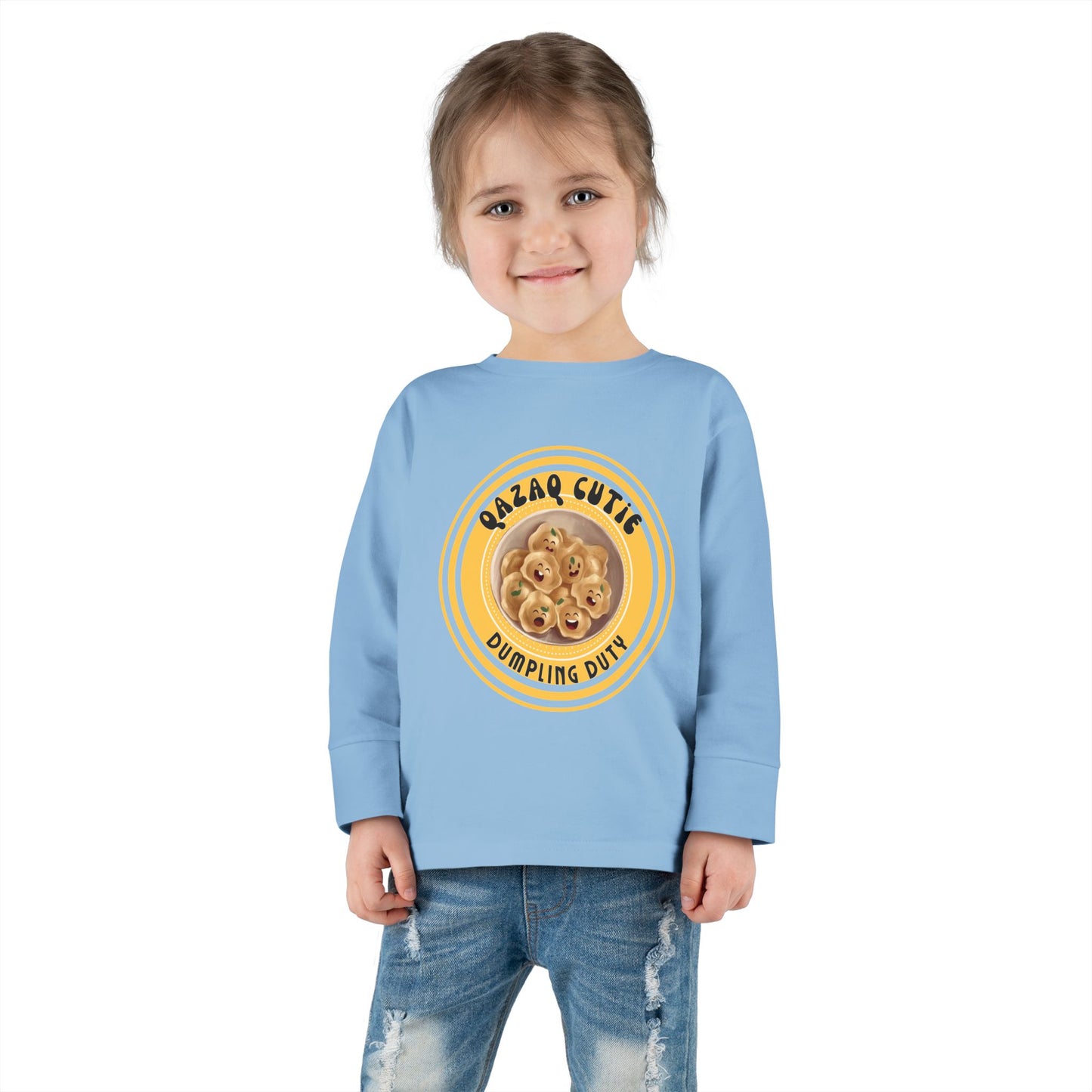 Cute Toddler Long Sleeve Tee - Dumpling Cutie Design