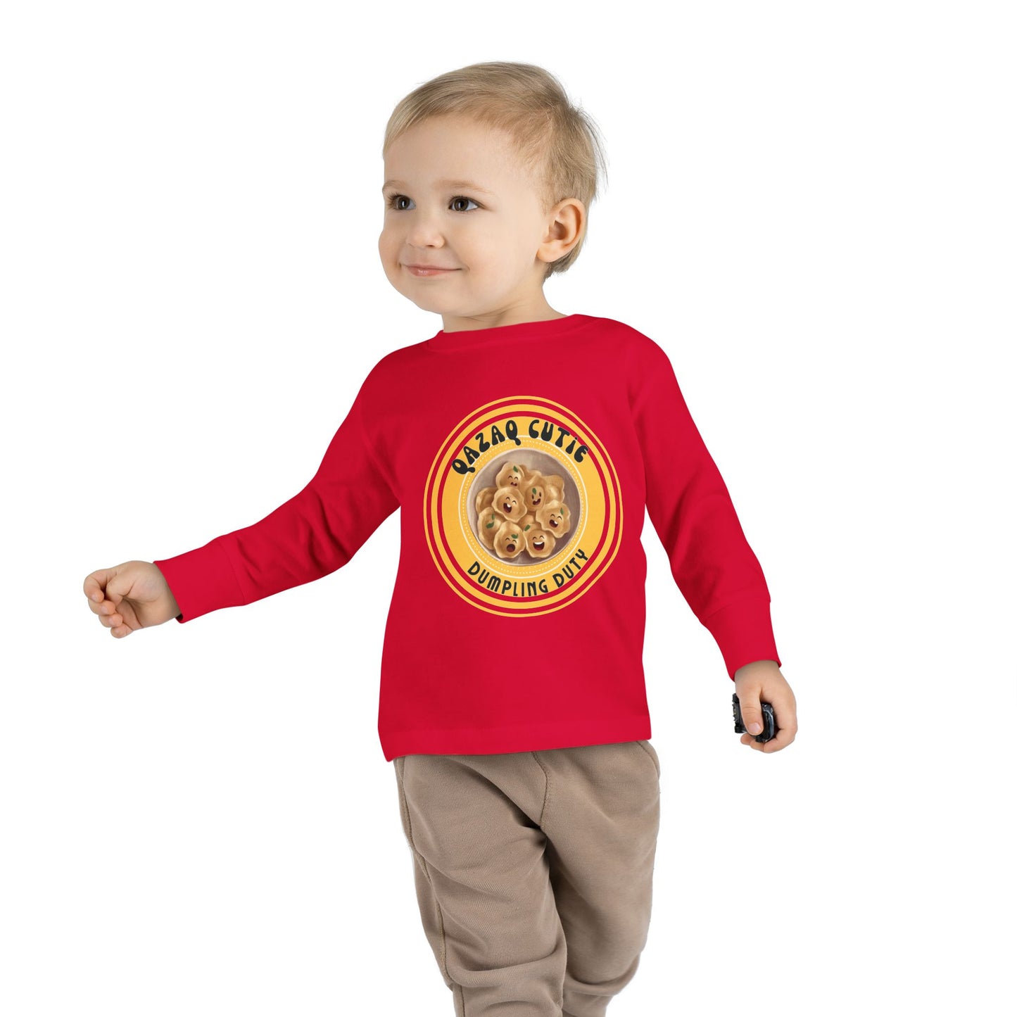 Cute Toddler Long Sleeve Tee - Dumpling Cutie Design