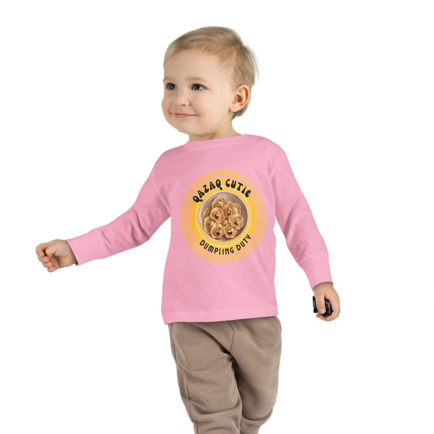 Cute Toddler Long Sleeve Tee - Dumpling Cutie Design