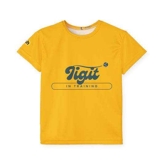 Kids Sports Jersey - Tight in Training - Yellow Athletic Tee