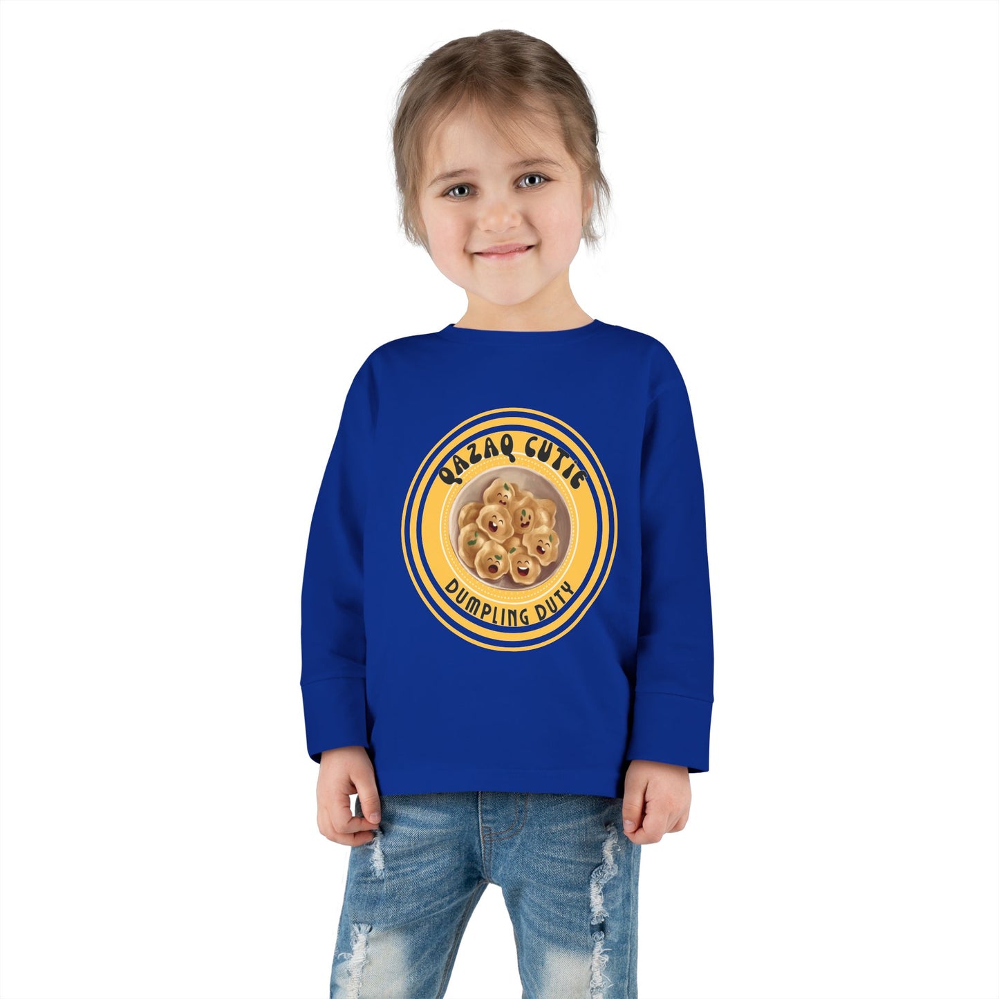 Cute Toddler Long Sleeve Tee - Dumpling Cutie Design