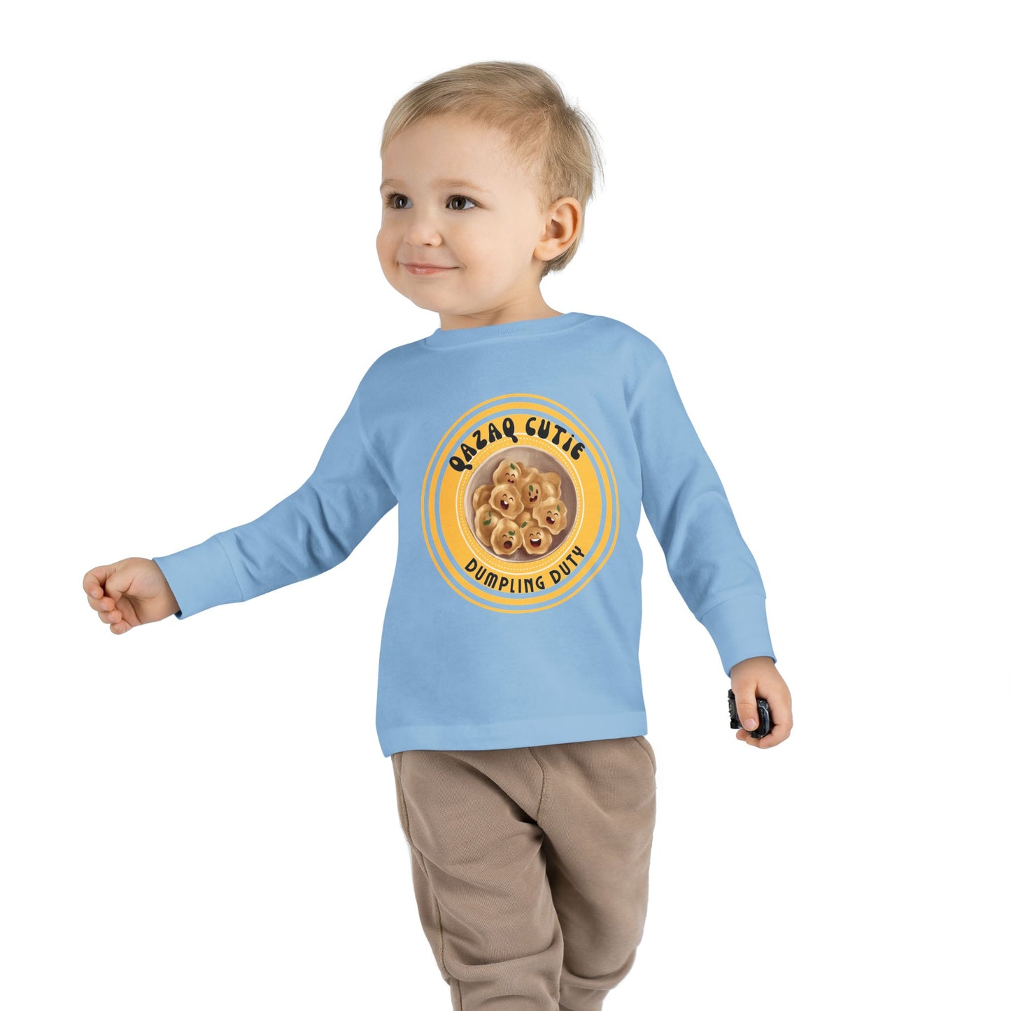 Cute Toddler Long Sleeve Tee - Dumpling Cutie Design