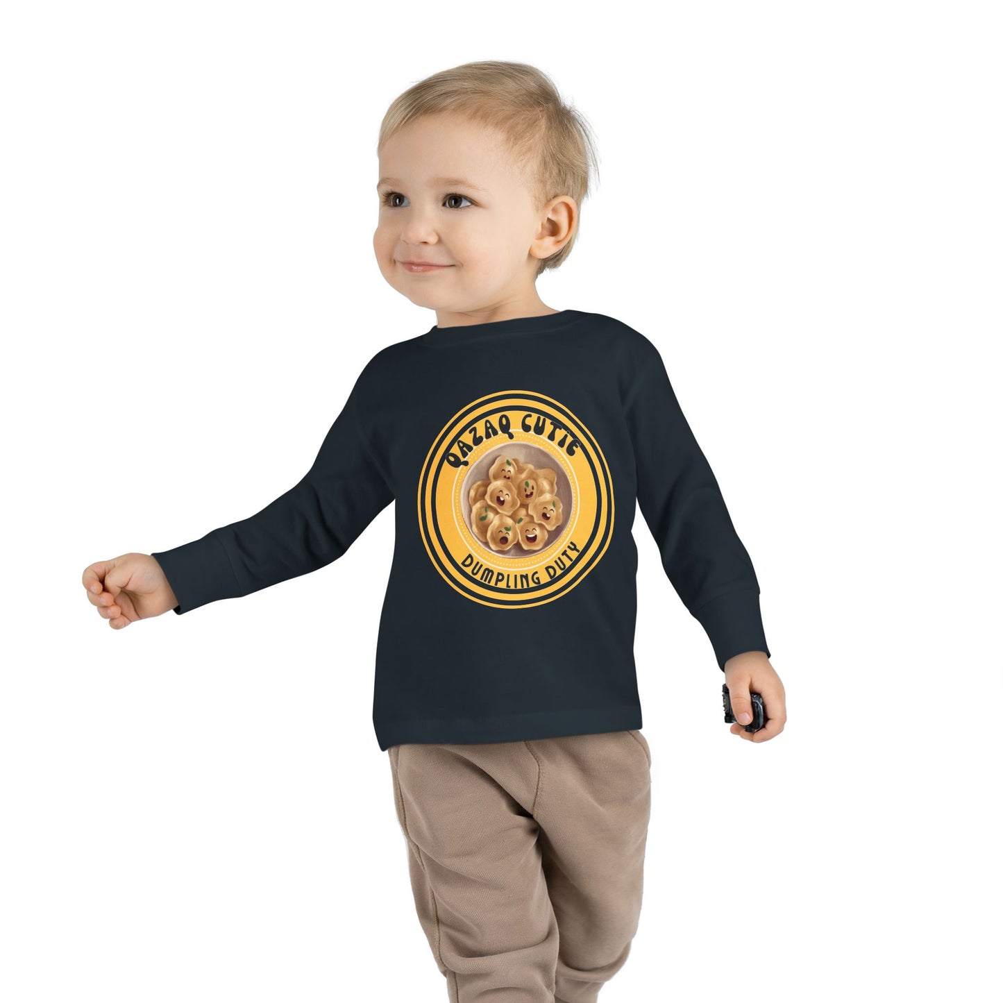 Cute Toddler Long Sleeve Tee - Dumpling Cutie Design