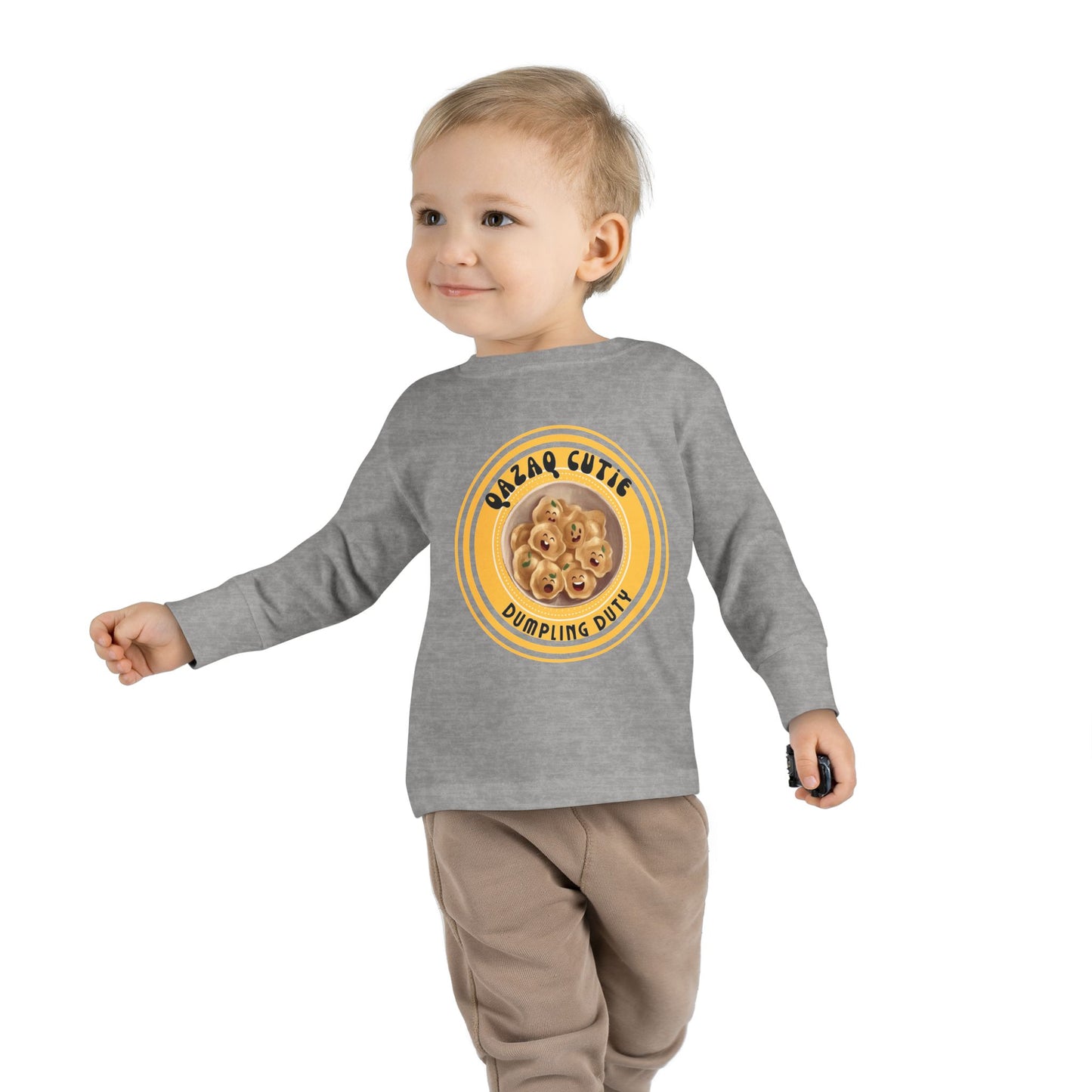 Cute Toddler Long Sleeve Tee - Dumpling Cutie Design