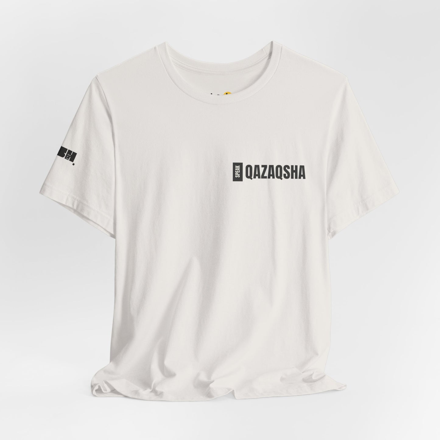 Minimalist Unisex Jersey Tee "Speak QAZAQSHA"